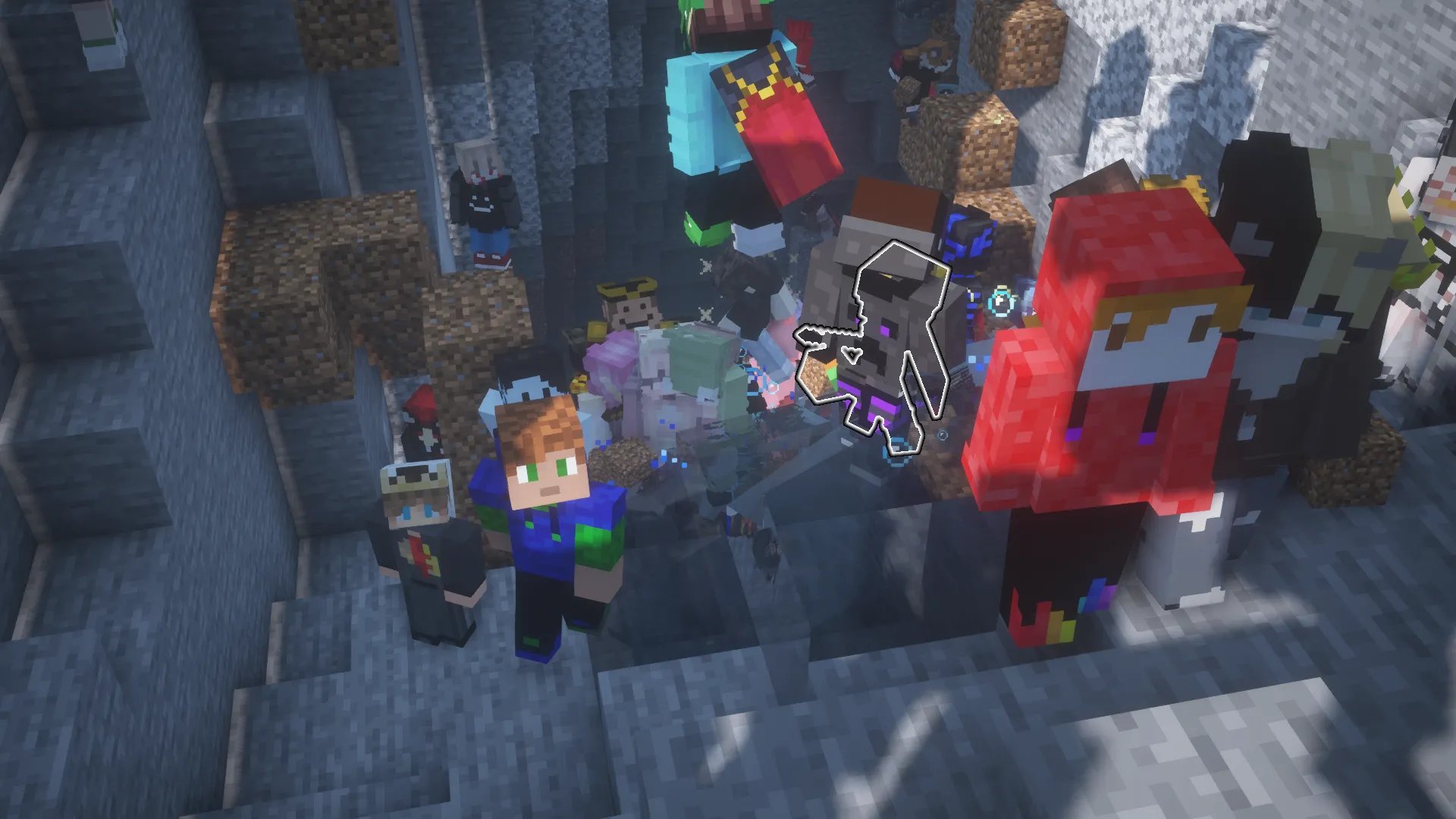 多人 Minecraft 服务器场景